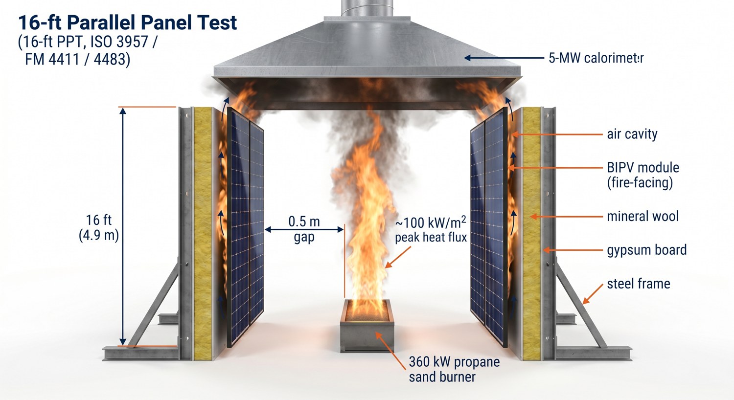 16-ft Parallel Panel Test (ISO 3957 / FM 4411 / 4483)